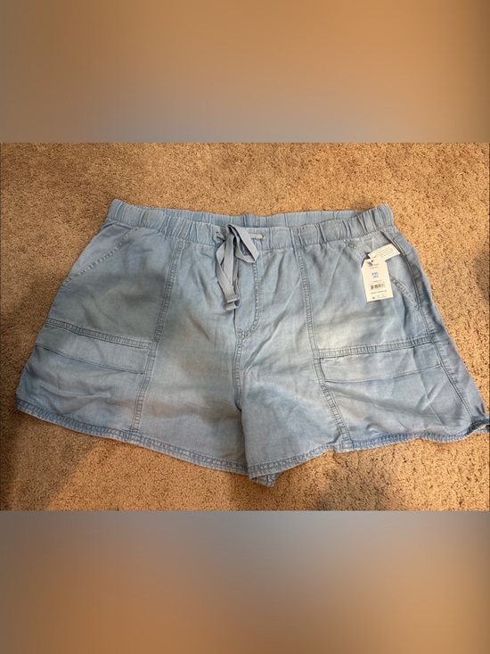Time and Tru Pants - Time and Tru Light Blue Denim-Style Drawstring Women's Shorts